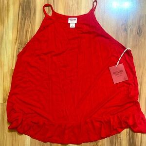 NWT red tank with ruffled bottom